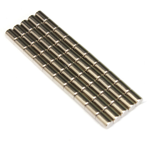 N52 Rare Earth Neodymium Cylinder Magnet Rods 3x6mm With Nickel Plated