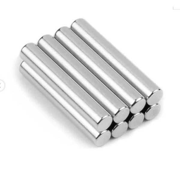 N45  Neodymium Rare Earth Cylinder(Rod) Magnets 4x45mm Nickel Plated