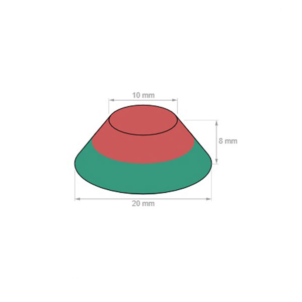 cone magnet 20 10 8mm