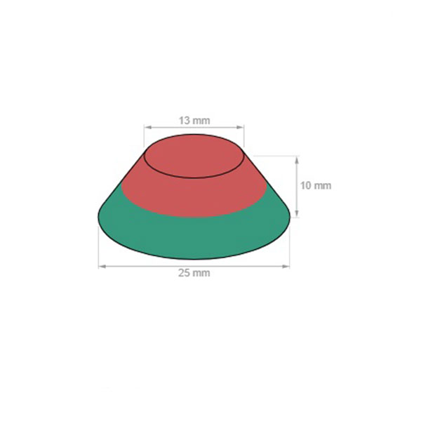 cone magnet 25 13 10mm