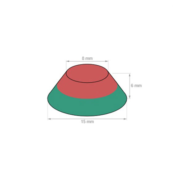 cone magnets 15 8 6mm