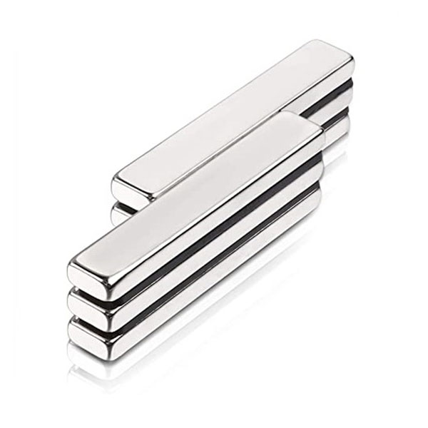 Strong rectangle neodymium bar magnets 60x10x5mm - nickel coated