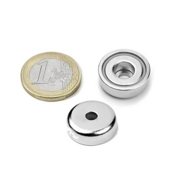 Ø20mm Neodymium Pot(cup) Magnets with Cylindrical Mounting Hole