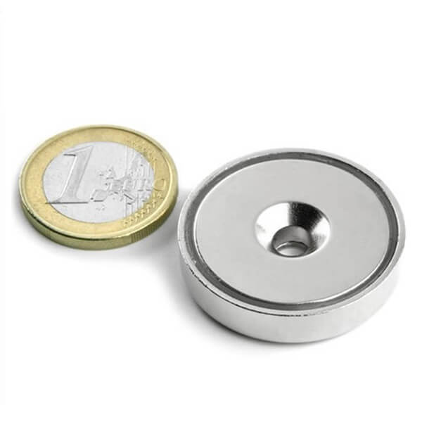 Rare Earth Neodymium Countersunk Pot Magnets 36x9mm - Nickel Coating