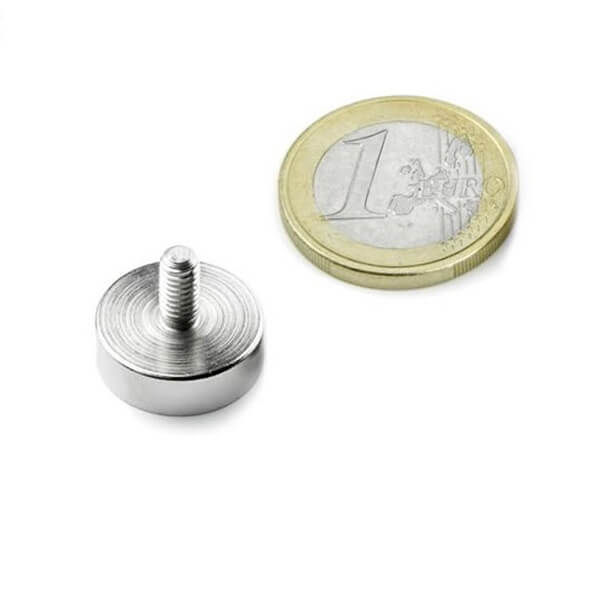 Ø16mm Rare Earth Pot Magnets with M4 External Threaded Pins