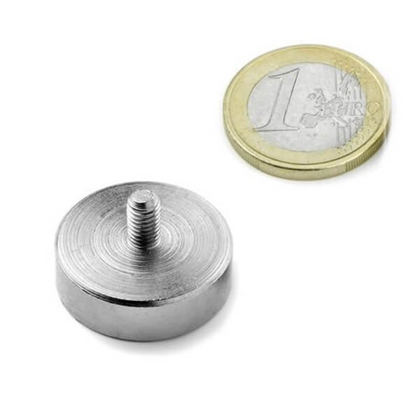 Ø25mm Neodymium Cup Magnets with M5 External Threaded Stud