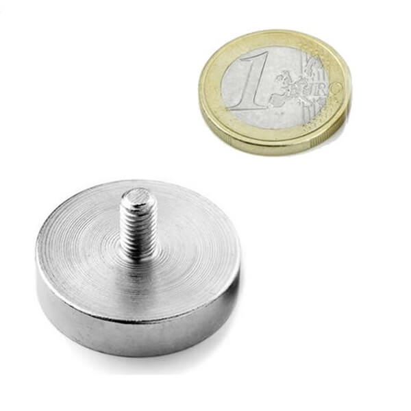 Ø32 Mm Rare Earth Neodymium Pot Magnets with M6 Threaded Pin