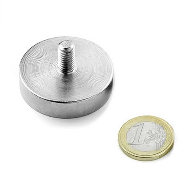 Ø42 Mm External Thread Neodymium Pot Magnets with M8 Threaded Pin