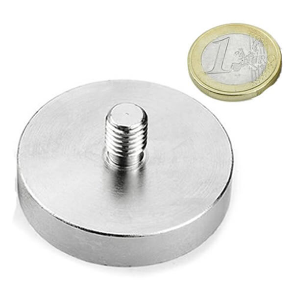 Ø60mm Large External Thread Neodymium Pot Magnets-m8 Threaded Stud