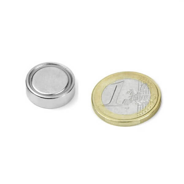 Ø16mm Flat Rare Earth Neodymium Pot Magnets with Blind Back