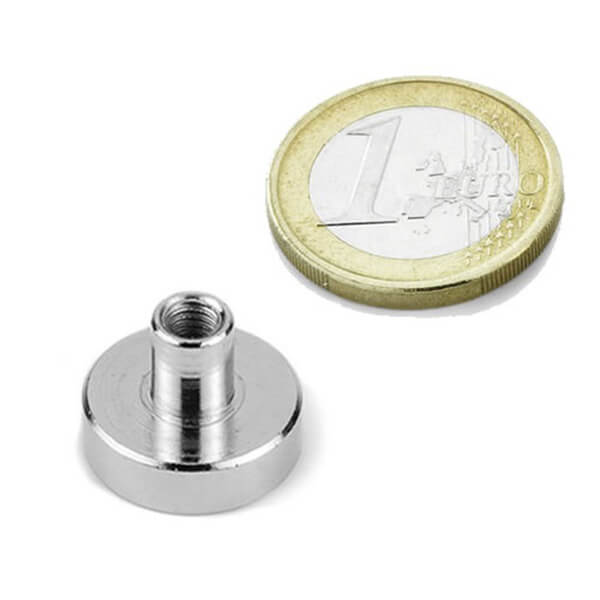 20x7mm Neodymium Rare Earth Pot Magnets with Threaded Bushing