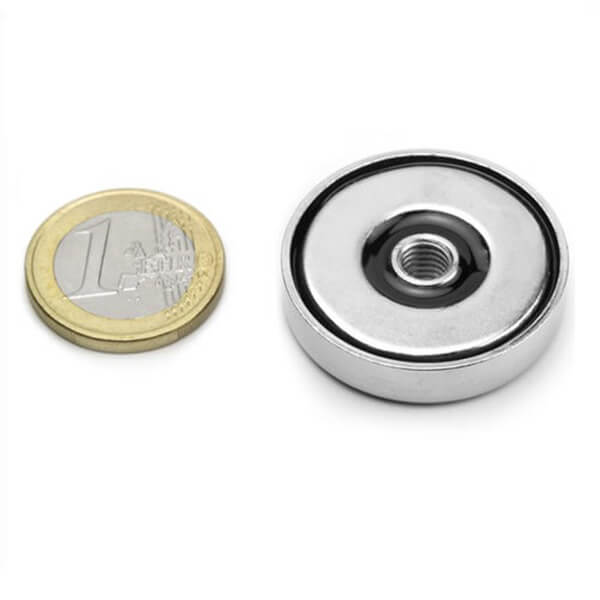 Ø32mm Neodymium Pot Magnets with M5 Through Threaded Hole