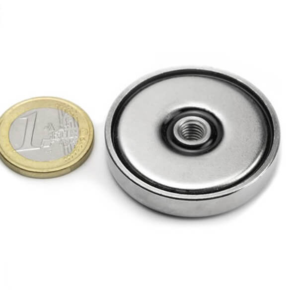 Ø42 Mm Rare Earth Neodymium Pot Magnets with M6 Threaded Hole