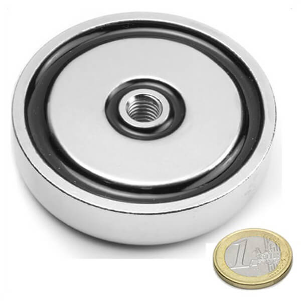 Ø75mm Heavy Duty Neodymium Pot Magnets with M10 Threaded Sockets