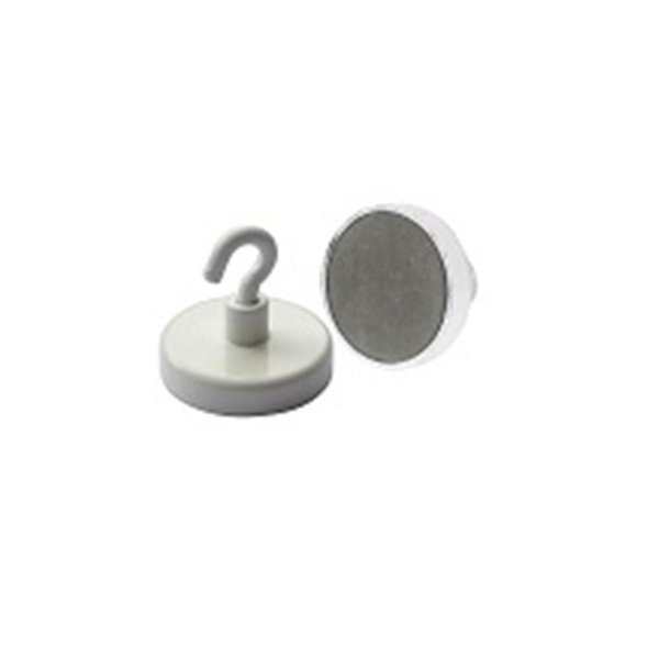 Ø20mm small white painted ferrite hook magnets