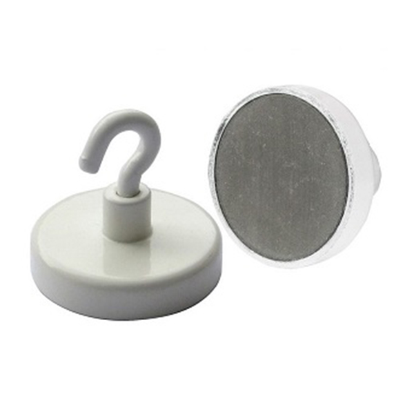Ø40mm white color ferrite(ceramic) hook magnets