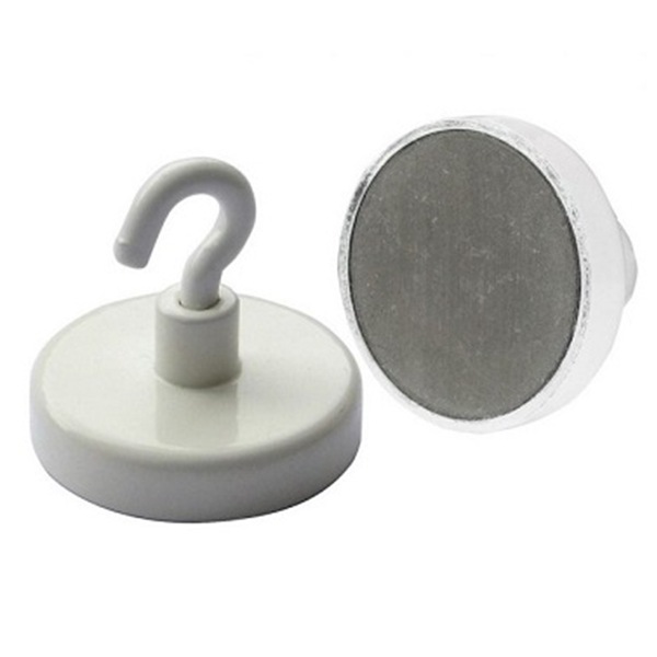 Ø50x10mm ferrite cup magnets with hook for hanging