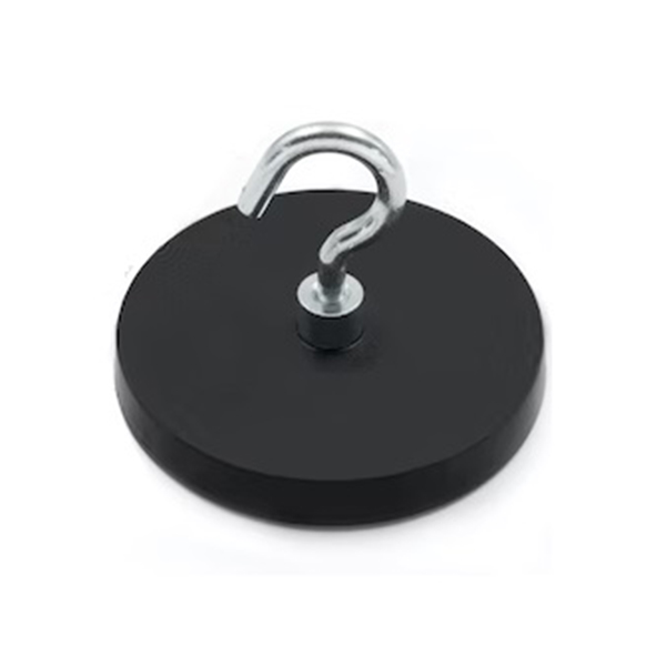 Ø66mm rubber coated neodymium hook magnets(magnetic hooks)