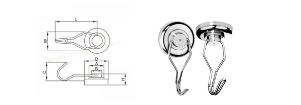 Neodymium Swivel Hook Magnets